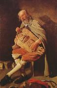 Georges de La Tour Hurdy-Gurdy Player (mk08) USA oil painting artist